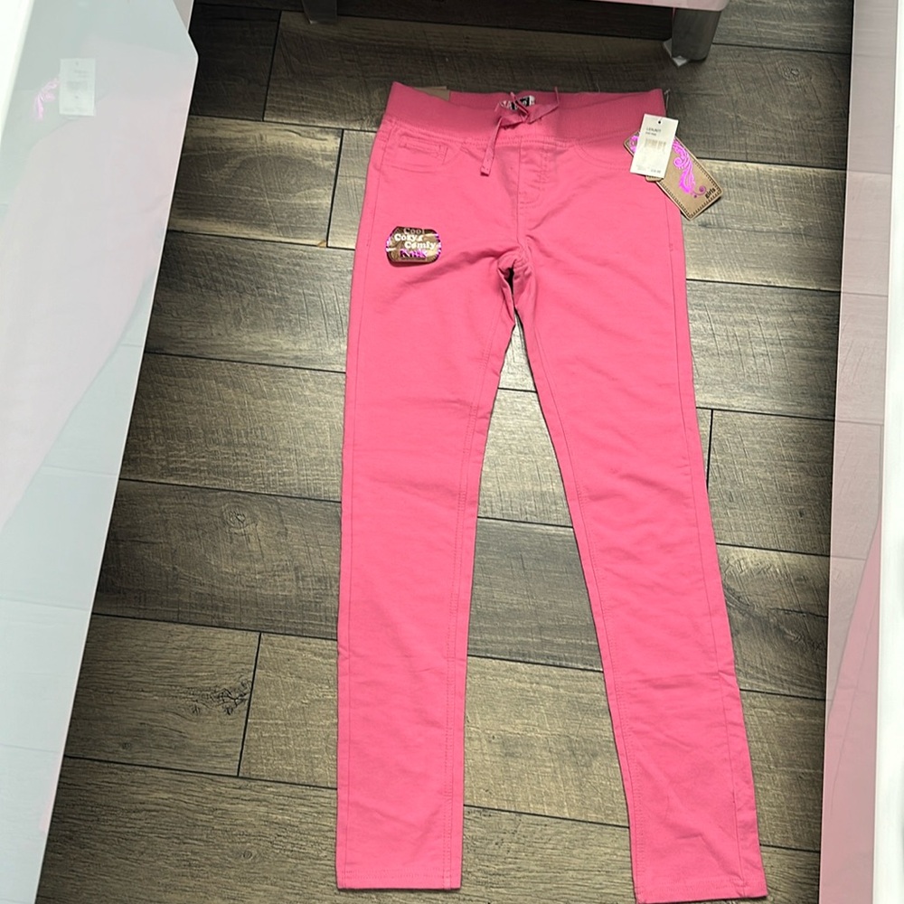 Lee skinny Leg super stretch knit waist band size 14. Pink